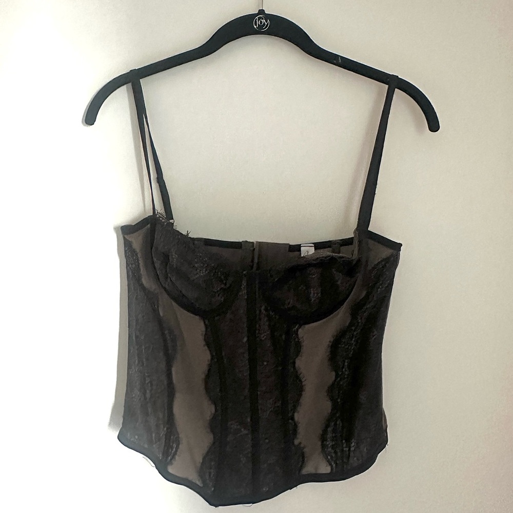 Urban Outfitters Black Lace Corset Top